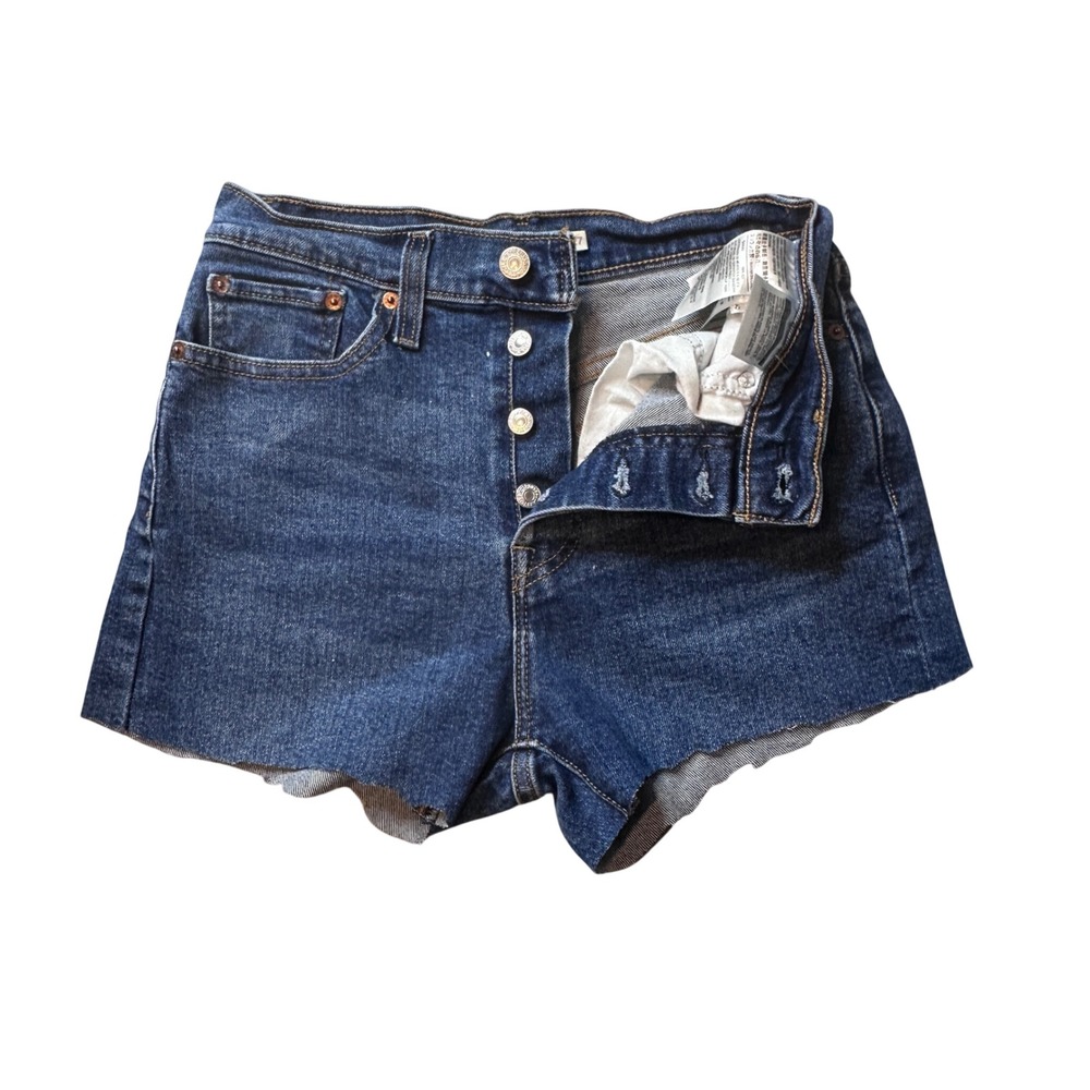 Levi's Shorts Womens 27 Blue Wedgie Straight Cutoff Denim High Rise Button Fly